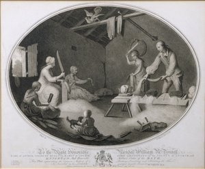 The Common Method of Beetling, Scutching and Hackling the Flax, plate IV of 