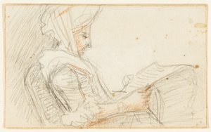 Right Profile of Seated Woman Reading by William Hoare