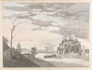 A Ruinous Building in the Pass of Tilliagurry [Teliagarhi] by William Hodges