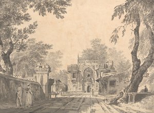 A View of a Mosque at Chunar Gur [Chunargarh] by William Hodges