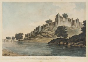 A View of the Fort of Iionpoor upon the Banks of the River Gumti from Select Views in India by William Hodges
