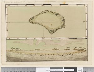 Map and profile of Palmerston Island by William Hodges