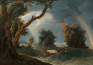 Storm on the Ganges, with Mrs. Hastings near the Col-gon Rocks by William Hodges