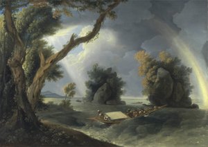 Storm on the Ganges, with Mrs Hastings near the Colgon Rocks by William Hodges