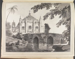 View of a Bridge and a Christian Church by William Hodges