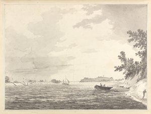 View of a Military Encampment with Chunargarh in the Distance by William Hodges