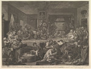 An Election Entertainment, Plate I: Four Prints of an Election by William Hogarth