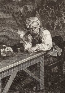 Four Prints of an Election. Plate 2: Canvassing for Votes (Detail). 1757