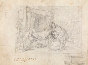 Operation Scene in a Hospital with Subsidiary Sketches in the Margin at the Lower Right by William Hogarth
