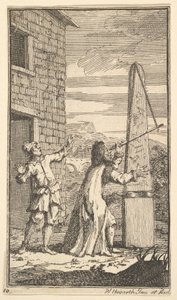 Sidrophel Examining the Kite Through His Telescope, Seventeen Small Illustrations for S..., 1721-26