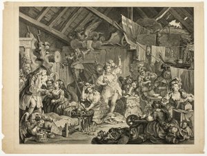 Strolling Actresses Dressing in a Barn by William Hogarth