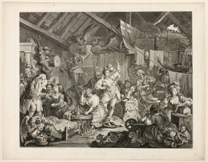 Strolling Actresses Dressing in a Barn by William Hogarth
