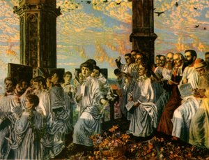 May Morning on Magdalen Tower, 1888-1890, 1942 by William Holman Hunt