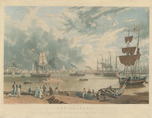 New Orleans: Taken from the Opposite Side, a Short Distance above the Middle or Picayune Ferry by William James Bennett after Antoine Mondelli