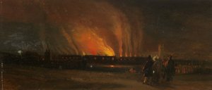 Bristol Riots: The Burning of the New Gaol from Near Prince Street, c.1831
