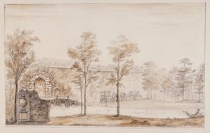 Chiswick, Design for a Rustic Cascade and Bridge Set Against the Terrace