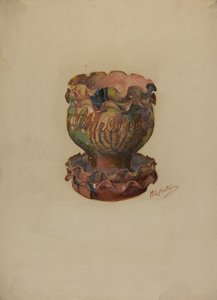 Pa. German Flower Pot and Tray, c. 1936 by William L Antrim