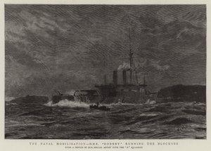 The Naval Mobilisation, H M S Rodney running the Blockade by William Lionel Wyllie