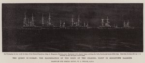 The Queen in Dublin, the Illumination of the Ships of the Channel Fleet in Kingstown Harbour by William Lionel Wyllie