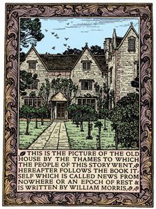 Kelmscott Manor, Gloucestershire, Frontispiece to News from Nowhere, c1892 by William Morris