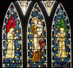 Madonna and Child with Two Angels (detail) by William Morris
