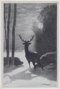 Stag in the Moonlight by William Morris Hunt