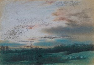The Moor and Shrunken Trees at Sunset by William Mulready