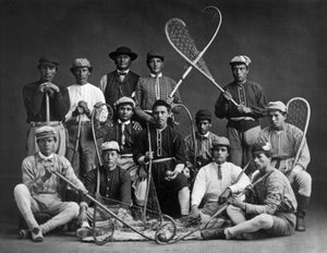 Canadian Indian Lacrosse Team, photographed by William Notman (1826-1891)