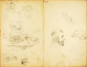 Studies of Christ Preaching, Man with Spear, etc. by William Page