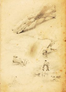 Studies--Figures, Log, Horse and Rider, etc. by William Page