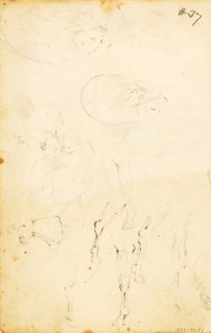 Studies--figures, log, horse and rider, etc. by William Page