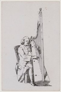 John Parry playing the harp, c1760-1780