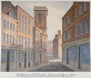 Church of St Clement, Eastcheap, City of London, 1830 by William Pearson