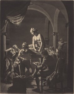 An Academy by Lamplight by William Pether after Joseph Wright
