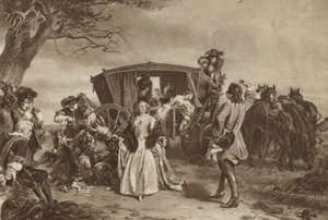 Family held up by French highwayman Claude Duval by William Powell (after) Frith