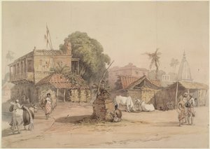 Village scene with a small 
