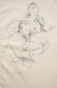 Ricketts and Shannon by William Rothenstein