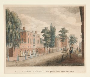 View in Third Street, from Spruce Street Philadelphia by William Russell Birch