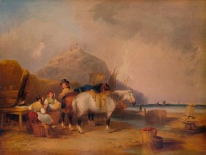 Coast Scene, with Figures and Horses