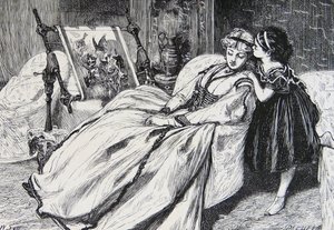 Mother Working on a Piece of Needlepoint