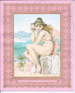 Bathing Beauty at a Beach Holding a Shell to Her Ear, c.1881 by William Stephen Coleman