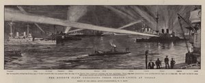 The Reserve Fleet exercising their Search-Lights at Torbay by William T. Maud