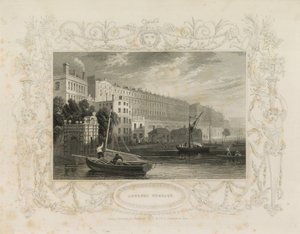 Adelphi Terrace, Including the Water Gate, York Buildings, London by William Tombleson