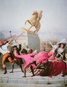 New York Patriots Pull Down the Statue of George III at Bowling Green, 9th July 1776