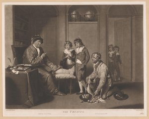 Man Scolding Children and a Kneeling Man with Pears (The Truants) by William Ward