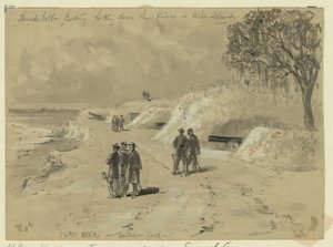 Thunderbolt Battery looking down the river by William Waud