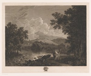 Landscape with Cicero on the Bank of a River near His Villa by William Woollett