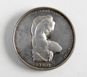 R.A. medal awarded to George Frampton 10.12.1884 for the best model of a figure by William Wyon