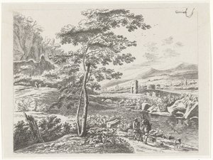 Landscape with a Pilgrim and a Shepherd by William Young Ottley
