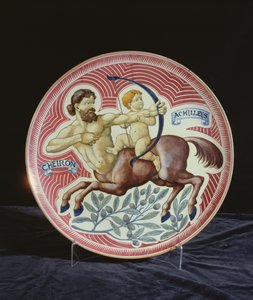 Charger depicting Cheiron and Achilleus by William de Morgan